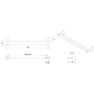 Croydex Flexi-Fix Britannia Double Towel Rail - Chrome (QM582941) - main image 3