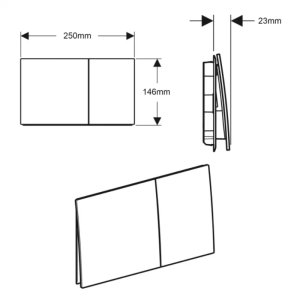 Geberit Sigma70 Flush Plate - White Glass (242.813.SI.1) - main image 3