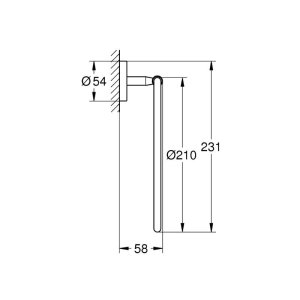 Grohe Bau Cosmopolitan Towel Ring - Chrome (40460001) - main image 3