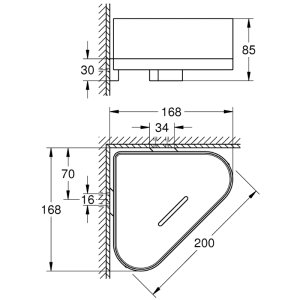 Grohe Selection Corner Shower Tray With Holder - Warm Sunset (41038DA0) - main image 3