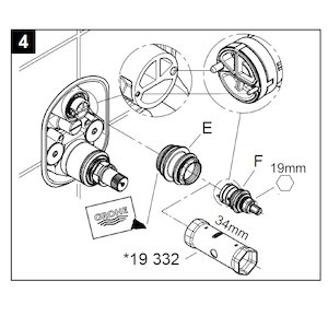 Grohe aquadimmer- diverter/flow cartridge on/off (47364000) - main image 3