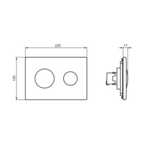 Ideal Standard Dual Flush Plate for Conceala Cisterns - Black (S1082A6) - main image 3