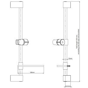 Triton Corner Shower Riser Rail - Chrome (GACORNF2) - main image 3