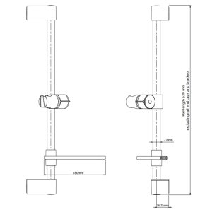 Triton Corner Shower Riser Rail - White/Chrome (GACORNF1) - main image 3