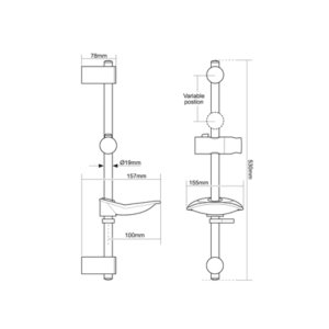 Triton Lewis-8000 Series Fast-Fit Shower Rail Kit - Chrome (TSKFLEW8000CH) - main image 3