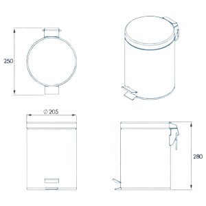 Croydex Britannia Five Litre Pedal Bin - Chrome (QA107305) - main image 4