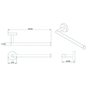 Croydex Flexi-Fix Epsom Black Towel Bar (QM481521) - main image 4