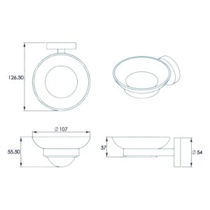 Croydex Flexi-Fix Romsey Soap Dish and Holder - Chrome (QM741941) - main image 4