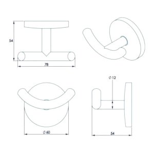 Croydex Hampstead Double Robe Hook - Chrome (QM641741) - main image 4