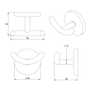 Croydex Hampstead Double Robe Hook - Chrome (QM641741) - main image 4