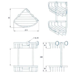 Croydex Slimline Aluminium Two Tier Corner Basket - Chrome (QM783841) - main image 4