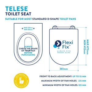 Croydex Telese D-Shaped Stick 'N' Lock Toilet Seat - White (WL610722H) - main image 4