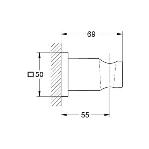 Grohe Rainshower Wall Shower Head Holder - Chrome (27075000) - main image 4