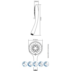 Triton 8000 DuraFlow Five Spray Shower Head - Chrome (TSHE8RCCHR) - main image 4