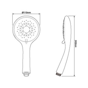 Triton 8000 DuraFlow Five Spray Shower Head - Matte Black (TSHE8RCBLK) - main image 4