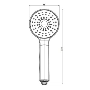 Triton Eva Hi-Flo Single Spray Shower Head - Chrome (TSHUEVACHR) - main image 4