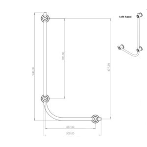 Triton Inclusive Angled 90 Degree Grab Bar Left - Chrome (TGRCARE90LCHR) - main image 4