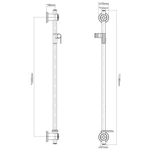 Triton Inclusive Care Shower Rail Kit With Grab Riser Rail - 940mm - Chrome/White (GAOMDGF1) - main image 4