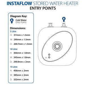 Triton Instaflow Stored Water Heater 2kW 15L - White (SPINSF150S) - main image 4