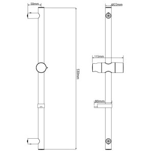Triton Kian-8000 Series Slender Shower Rail Kit - Matte Black (TSKFKIA8000BLK) - main image 4