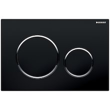 Geberit Sigma20 Dual Flush Plate - Black/Bright Chrome (115.882.KM.1)