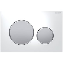 Geberit Sigma20 Dual Flush Plate - White/Matt Chrome (115.882.KL.1)