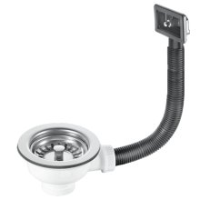 Inventive Creations Stainless Steel Basket Strainer Waste With Rectangular Overflow (BSKT3)