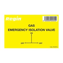 Regin Gas Isolation Valve Sticker - 8 Per Pack (REGP43)