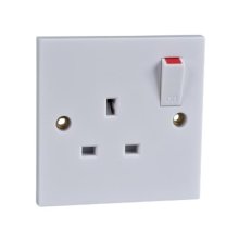 Schneider 13A 1 Gang Switch Socket - White (GSKTSW1G)