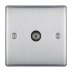 BG 1 Gang Coxial Socket - Brushed Steel (NBS60-01) - thumbnail image 1
