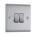 BG 2 Gang 2 Way Light Switch - Brushed Steel (NBS42-01) - thumbnail image 1