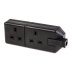 Masterplug 2 Gang Heavy Duty Trailing Socket - Black (ELS132B-01) - thumbnail image 1