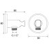 Bristan Contemporary Round Wall Outlet with Handset Holder Bracket - Chrome (C WORD02 C) - thumbnail image 2