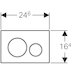Geberit Sigma20 Dual Flush Plate - Black/Bright Chrome (115.882.KM.1) - thumbnail image 2