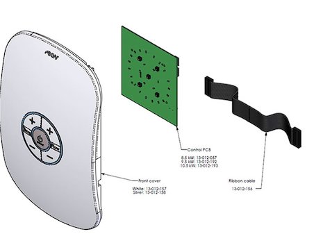 AKW iCare front cover and spares spares breakdown diagram