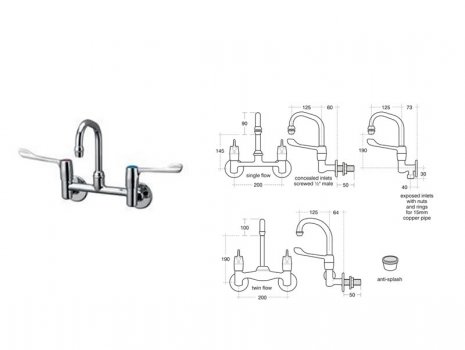 Armitage Shanks Markwik lever taps wall mount (S8210AA) spares breakdown diagram