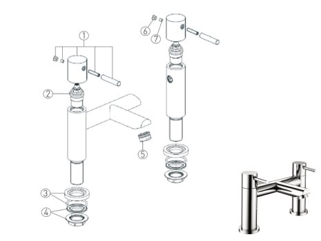 Bristan Blitz Bath Filler Tap - Chrome (BTZ BF C) spares breakdown diagram