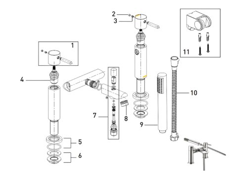 Bristan Blitz Bath Shower Mixer Tap - Chrome (BTZ BSM C) spares breakdown diagram