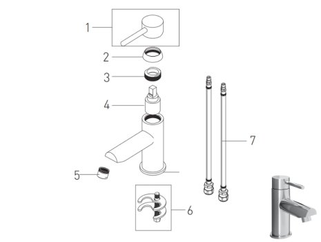 Bristan Blitz Cloakroom Basin Mixer Tap - Chrome (BTZ SMBAS C) spares breakdown diagram