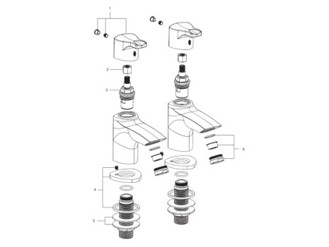 Bristan Capri Basin Taps - Chrome (CAP 1/2 C) spares breakdown diagram