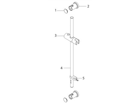 Bristan Casino Riser Rail with Adjustable Position Bracket - Chrome (CAS RRAIL02 C) spares breakdown diagram