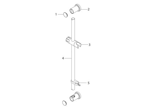 Bristan Casino Riser Rail with Fixed Position Brackets - Chrome (CAS RRAIL01 C) spares breakdown diagram