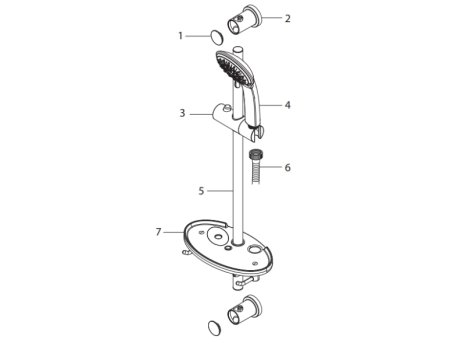 Bristan Casino Shower Kit with 5 Function Large Handset - Chrome (CAS KIT04 C) spares breakdown diagram