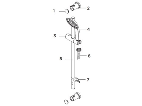 Bristan Casino Shower Kit with Single Function Large Handset - Chrome (CAS KIT02 C) spares breakdown diagram