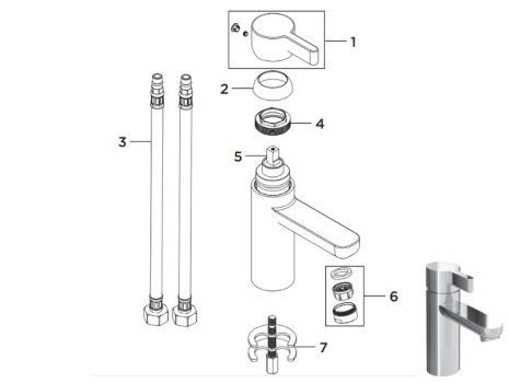 Bristan Clio Basin Mixer - Chrome (CLI BAS C) spares breakdown diagram