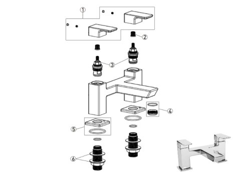 Bristan Cobalt Bath Filler - Chrome (COB BF C) spares breakdown diagram