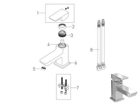 Bristan Cobalt Cloakroom Basin Mixer Tap - Chrome (COB SMBAS C) spares breakdown diagram