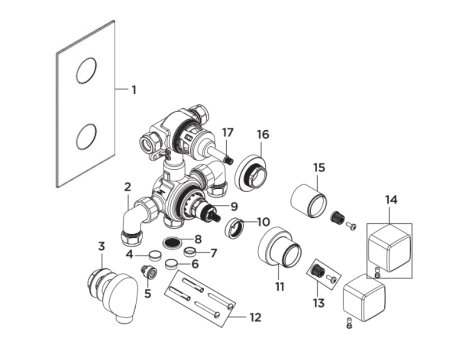 Bristan Cobalt Recessed Concealed Dual Control Shower Pack (COBALT SHWR PK) spares breakdown diagram