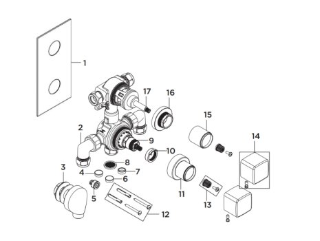 Bristan Cobalt Shower Pack With Fixed Head & Wall Outlet Handset (COBALT SHWR PK2) spares breakdown diagram