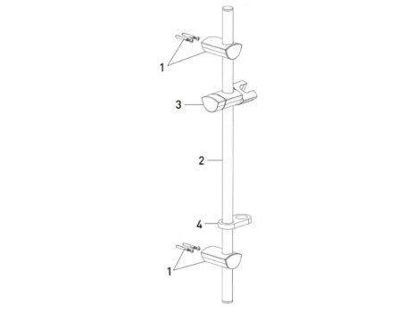 Bristan Evo Riser Rail With Adjustable Fixing Brackets - Chrome Plated (EVC ADR01 C) spares breakdown diagram